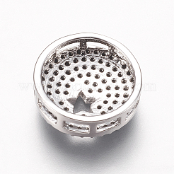 Messing Mikro ebnen Zirkonia Anhänger&nbsp;ZIRC-G139-50A-P