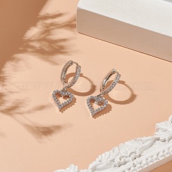 Boucle d'oreille en laiton micro pave zircone cubique transparente&nbsp;EJEW-JE05226-02
