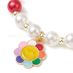 Braccialetti elastici con perle acriliche rotonde&nbsp;BJEW-JB11424