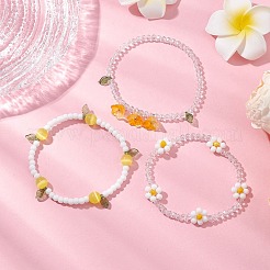 3 pz 3 colori set di bracciali con ciondoli in acrilico per le donne&nbsp;X1-BJEW-TA00577-01