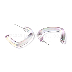 Pendientes de resina en forma de C con pasadores de acero inoxidable 304&nbsp;EJEW-D056-12P