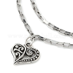 Bracelets double couche en acier inoxydable 304 avec cœur pour femmes&nbsp;BJEW-JB11640