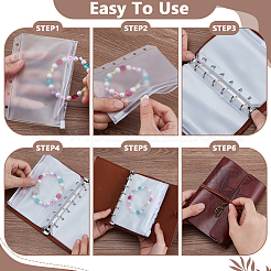 1pc rectangle avec motif de feuille en simili cuir avec couverture de reliure en fer et 12pcs sac de reliure en PVC&nbsp;AJEW-BC0010-02