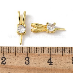 Latón micro pave cubic zirconia colgantes flecos&nbsp;KK-D324-41G