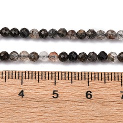 Natur schwarz Rutilquarz Perlen Stränge&nbsp;LS-G-RM250104-C3