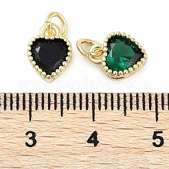 Véritables breloques en zircone cubique incrustée de laiton plaqué 18k or véritable&nbsp;ZIRC-L100-074G
