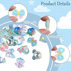 20 Stück 10 Stile Blume transparent Epoxidharz Decoden Cabochons&nbsp;RESI-FS0001-94