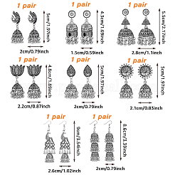 8 Paar 8 Stil Legierung Glocke Kronleuchter Ohrringe Set&nbsp;EJEW-FI0002-93