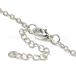 Lettre a ~ z en alliage plaqué argent antique avec colliers à pendentif turquoise synthétique&nbsp;NJEW-G080-01Y