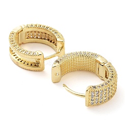 Orecchini a cerchio da donna in ottone con micro pavé di zirconi cubici&nbsp;EJEW-D086-06G