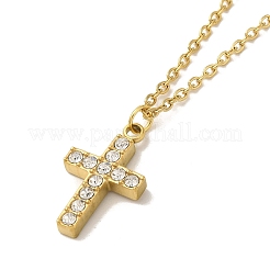 Ionenbeschichtung (IP) 304 Edelstahl Kreuz Anhänger Halsketten & Armbänder & Ohrstecker Sets für Frauen&nbsp;SJEW-C004-12G