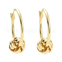 Pendientes de aro con nudo de latón para mujer&nbsp;EJEW-A072-19LG