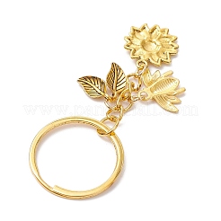 Porte-clés en alliage tournesol et abeille&nbsp;KEYC-JKC01061