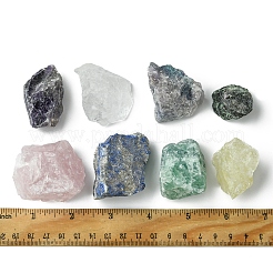 8 Stück natürliche Lapislazuli & Rubin in Zoisit & Rosenquarz & Quarzkristall & Amethyst & Fluorit & Citrin & grüner Fluorit Trommelstein-Sets&nbsp;DIY-FS0007-10A