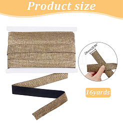 Cordon élastique plat en polyester&nbsp;DIY-WH0678-09B