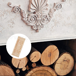 Applique onlay sculpté en bois de caoutchouc&nbsp;AJEW-WH0165-98B