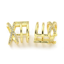 Messing Micro Pave klare Zirkonia Manschette Ohrringe&nbsp;EJEW-C104-009G