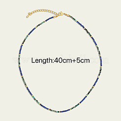 Colliers de perles rondes facettées en turquoise (jaspe) et lapis-lazuli naturels d'Afrique&nbsp;WE3127-2