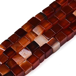 Fili di perline di agata rossa naturale (tinti e riscaldati).&nbsp;G-T139-6x6-35A