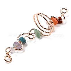 Breiter Ring mit natürlichen gemischten Edelsteinsplittern&nbsp;G-Q1002-08RG