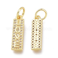 Breloques en laiton zircon cubique transparent&nbsp;ZIRC-L076-052G
