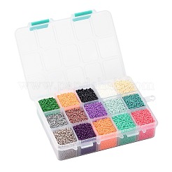 Fgb 375g 15 Farben 12/0 Güteklasse A runde Glasperlen&nbsp;SEED-JP0011-09-2mm