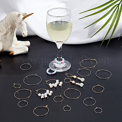 120 pz 12 anelli con ciondolo per calici da vino in acciaio inossidabile chirurgico 316&nbsp;STAS-MA0001-11
