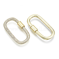 Charmes de verrouillage de mousqueton à vis de zircone cubique micro pave&nbsp;ZIRC-N039-008A-NF