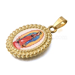 Placage ionique (IP) - Pendentifs en acier inoxydable 304 avec résine époxy&nbsp;SA-CBA7062-09G-01