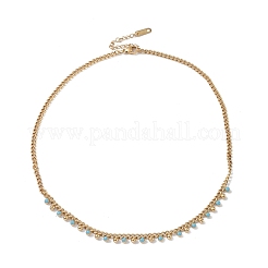 304 Edelstahl Emaille Kettenhalsketten&nbsp;NJEW-P302-03G