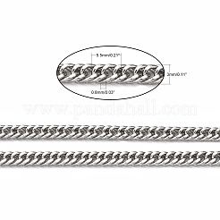 Catene a maglie doppie in acciaio inossidabile 304 per gioielli da uomo resistenti all'ossidazione&nbsp;CHS-A003C-0.8mm