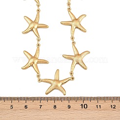 304 Edelstahl Seestern Gliederkette Halsketten für Damen&nbsp;NJEW-G179-01G