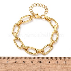 Bracelets pour femmes en acier inoxydable 304 à maillons ovales torsadés&nbsp;BJEW-F536-05G