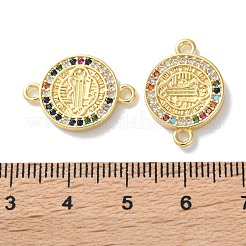 Placcatura in ottone con zirconi cubici ciondolo connettore san benedetto&nbsp;KK-C084-01C-G