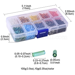 100g 10 Stil silbergefütterte & transparente & undurchsichtige Glashornperlen&nbsp;SEED-YW0002-06