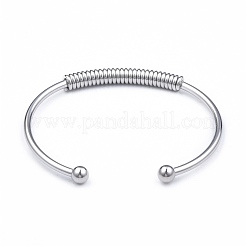 Bracelet manchette ouvert en acier inoxydable 304 anti-ternissement pour filles et femmes&nbsp;BJEW-N013-008P