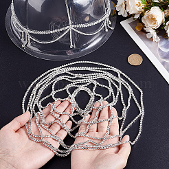 2 Stück 2 Stile Legierung Strass Mesh Stirnbänder&nbsp;OHAR-NB0001-30