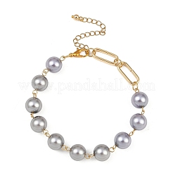 3 bracciale con maglie di perle di vetro rotonde di 3 colori per donna&nbsp;BJEW-JB12051