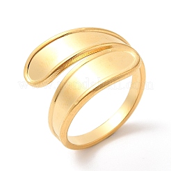 Anello polsino aperto a goccia in acciaio inossidabile 304 con placcatura ionica (ip) per donna&nbsp;X-RJEW-K245-37G