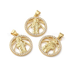 Ciondoli in ottone con placcatura a cremagliera con pavé di zirconi&nbsp;KK-O142-15G