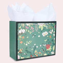 1 Stück Geschenktüten aus Papier mit Blumendruck und Seilgriff&nbsp;ABAG-SP0001-30B