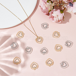 40 pieza de aleación de 2 colores con colgantes de rhinestone de cristal&nbsp;FIND-HY0004-24