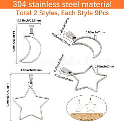 18 pendentif en acier inoxydable 304&nbsp;STAS-SP0002-20