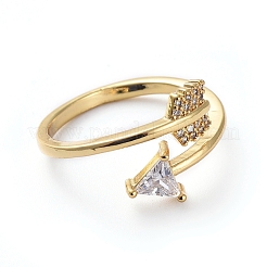 Verstellbare Manschetten Fingerringe aus Messing&nbsp;RJEW-G096-01G