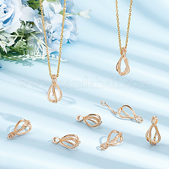 12 pendentif cage à perles en laiton&nbsp;KK-PH0010-48