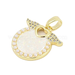 Pendentifs avec zircon cubiques à micro-pavés en laiton&nbsp;KK-I723-12G
