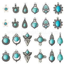 48pcs 12 Arten synthetische Türkisanhänger&nbsp;FIND-TA0003-21