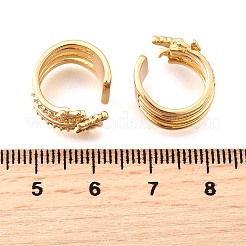 Messing Micro Pave klare Zirkonia Manschette Ohrringe&nbsp;EJEW-F370-34G