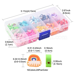200 pz 10 colori fatti a mano perline di argilla polimerica&nbsp;CLAY-YW0001-67