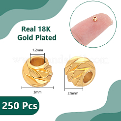 250 Stück gewellte Messingperlen&nbsp;KK-UN0005-79G